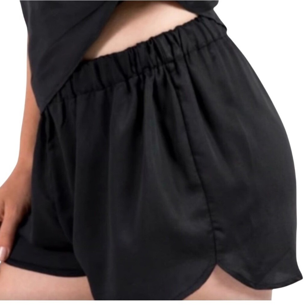 Cool Bamboo Black Lounge Sleep Pajama Shorts Elastic Waist Comfy Casual XL‎